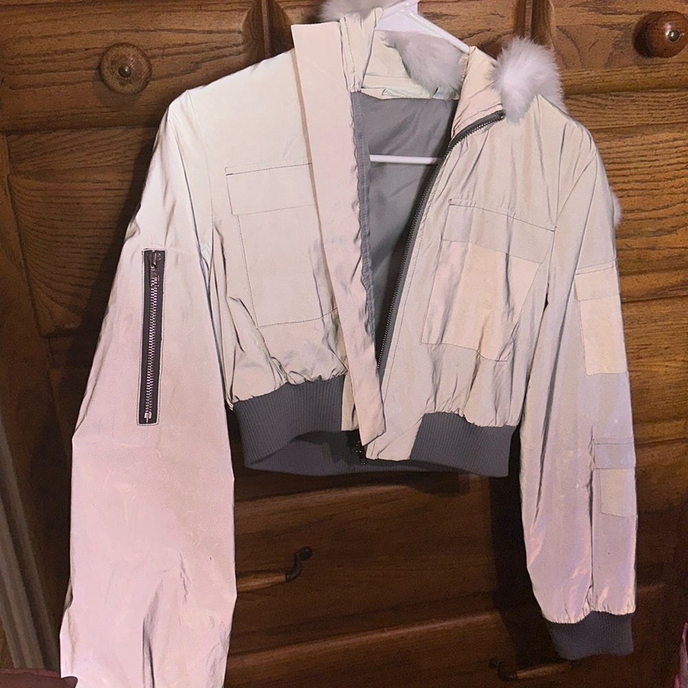 Reflective Cropped Jacket